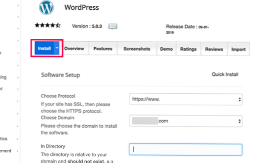 Sådan installeres wordpress i en anden wordpress-mappe?