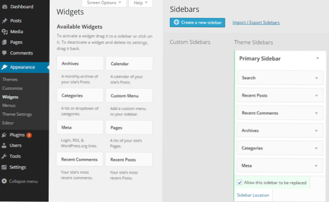 Cómo agregar múltiples áreas de widgets personalizados