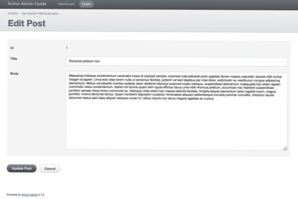 So fügen Sie die Spalte updated_by zum Admin-Panel für Beiträge hinzu?