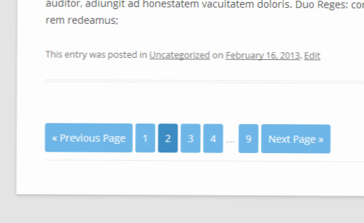 come Aggiungere l'impaginazione alla pagina del modello wordpress