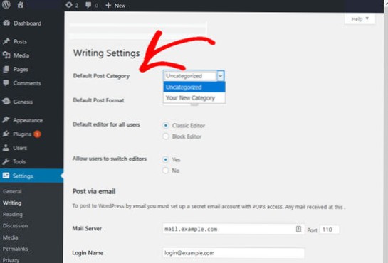 How to assign post to category