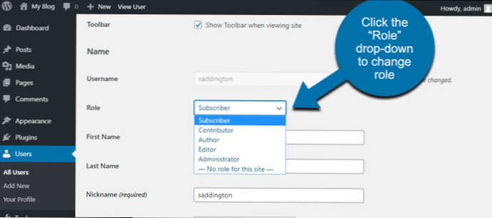 Sådan ændres brugerens startrolle i WordPress MultiSite?