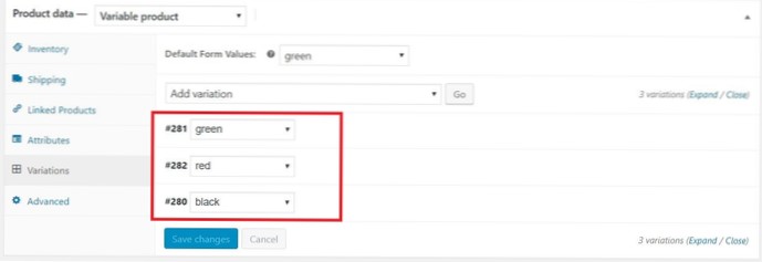 Come modificare WooCommerce Prezzo variabile del prodotto per SKU o ID bambini visibili