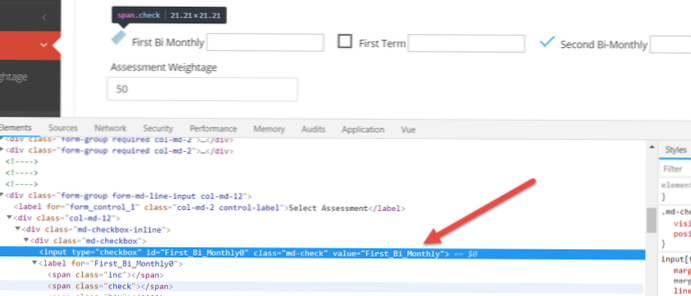 Sådan får du den korrekte værdi fra markeret ()?