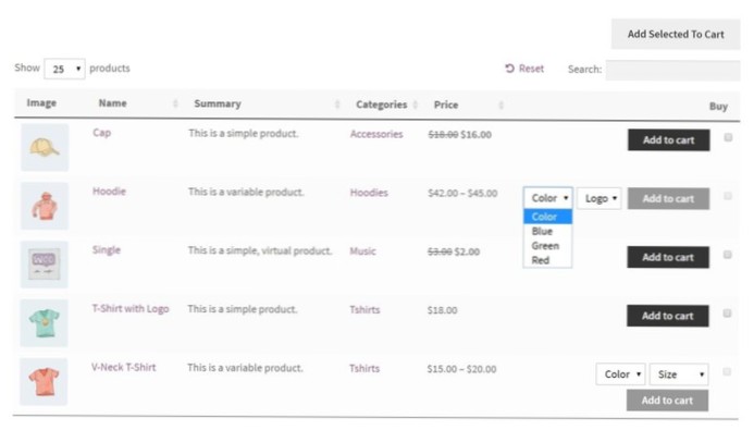 Come ottenere la variazione selezionata per un prodotto nella pagina del carrello di WooCommerce?