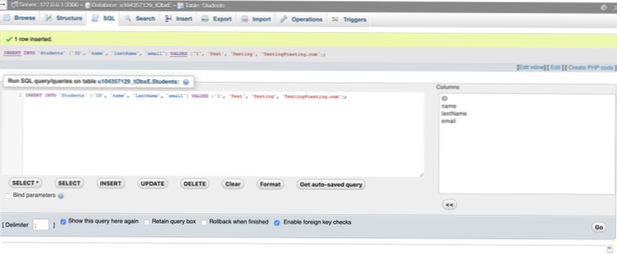 Comment insérer des données dans la base de données MySQL à partir du formulaire créé dans le site WordPress