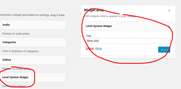 Sådan får jeg min tilpassede widget til at blive vist i WordPress-widgets? Plugin-udvikling