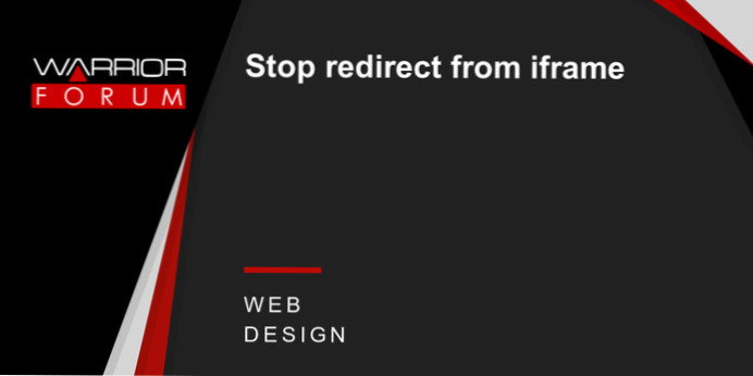 Come impedire all'editor di reindirizzare al sito Web all'interno di iframe?