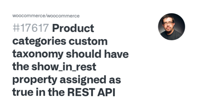 how to show product custom taxonomies in woocommerce rest api