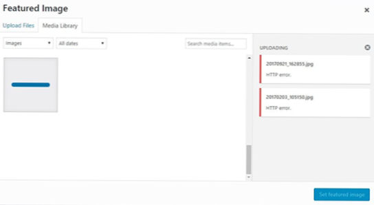 Erreur HTTP lors du téléchargement des images et problème avec la taille des images