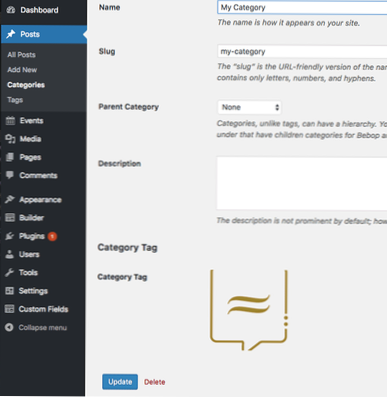je dois afficher le message en vedette sur la page de taxonomie personnalisée