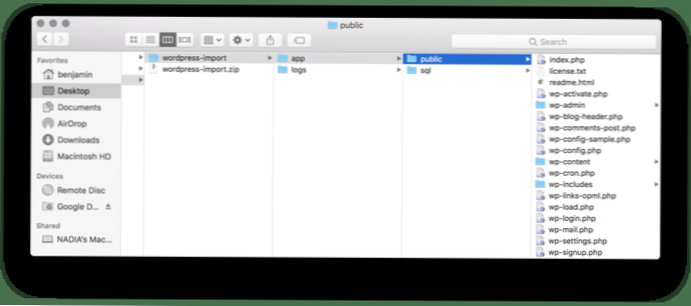 Importer le site local vers Wordpress.com