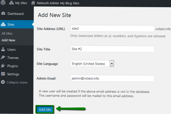 Est-il possible d'installer WordPress Multisite sur un sous-domaine avec des sous-répertoires?