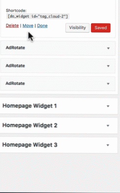 Begræns widgets til sidebjælke-id'er