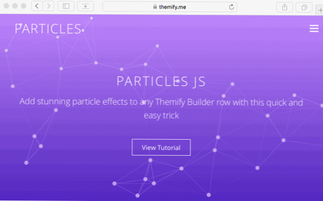 Carica particelle Load.js nel sito Web WordPress WordPress