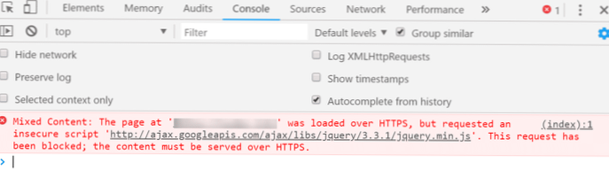 smíšený obsah chybí na WordPress média