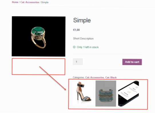 Mutați imaginea paginii magazinului woocommerce la stânga
