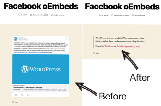 oEmbed ne fonctionne pas dans WordPress