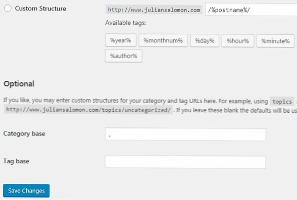 Problema de links permanentes - as páginas de categoria não funcionam