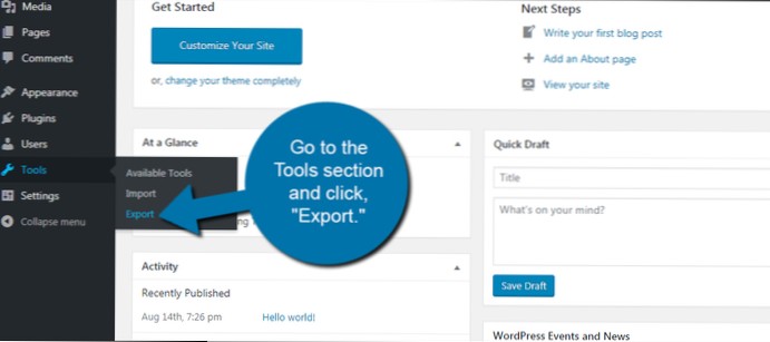 Pubblica dati su siti Wordpress