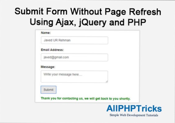 Prevent page reload after ajax form submission