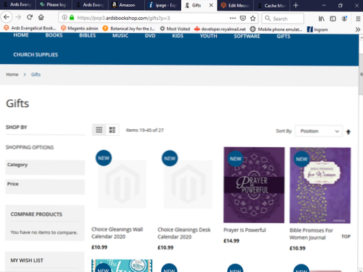 Pagina Categoria prodotto che mostra tutti i prodotti