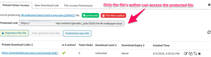 Restricting direct downloads of wp content files, but allow them on the website.