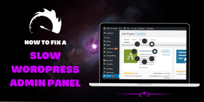 Suggestion pour améliorer la page Wordpress lente