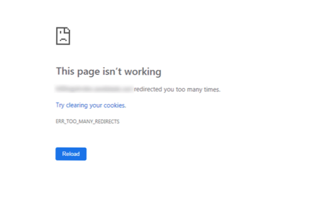 Too many redirects error when change of base url