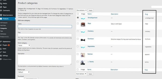 Essayer de supprimer quelques catégories de la page de la boutique