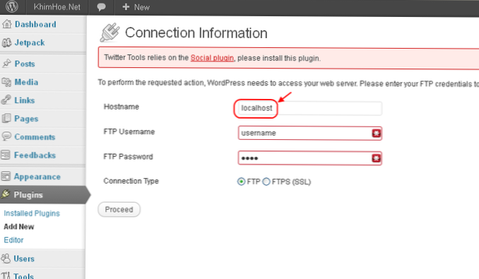 Kan de WordPress-inhoudsmap niet vinden