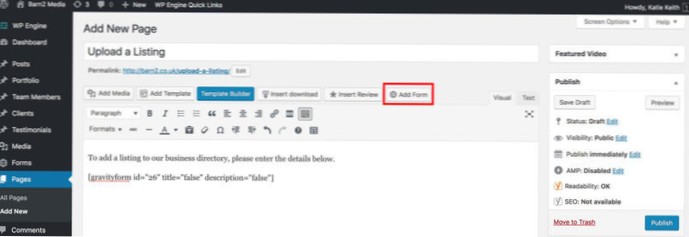 use add_action in a shortcode (gravity form - Wordpress)