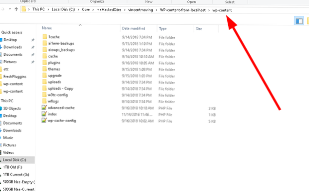 What files are safe to delete after a security breach in WP content folder?