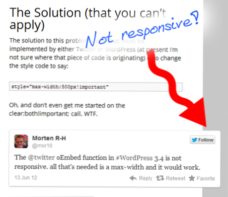 Why is my oembed function modifying Twitter embed?