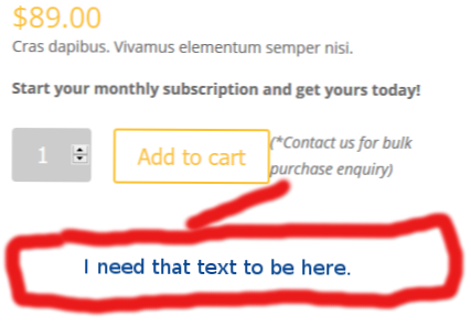 Woocommerce Aggiungi il pulsante Aggiungi al carrello personalizzato in una singola pagina con i tag