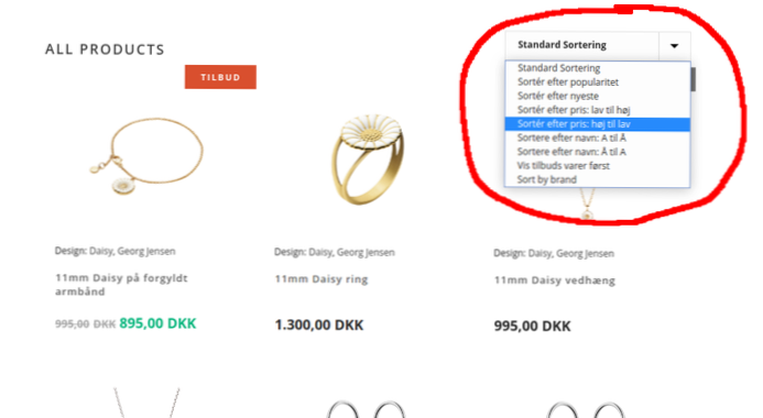 Woocommerce Category Sort Dropdown