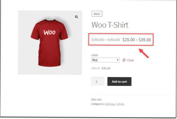 WooCommerce Visualizzazione del prezzo con