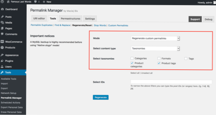 WooCommerce product category permalinks