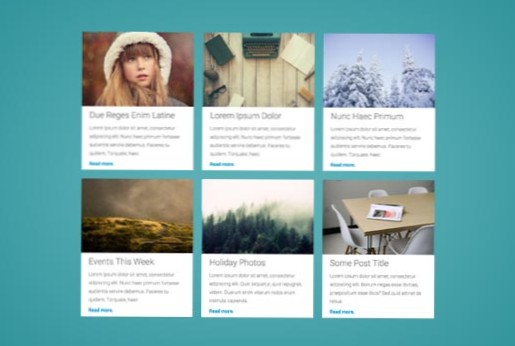 Catégories Wordpress sous forme de grille