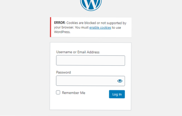 Wordpress cookie issue on login “ERROR Cookies are blocked or not supported by your browser. You must enable cookies to use WordPress.”