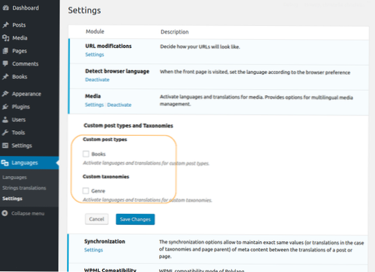 WordPress custom post type and taxonomies