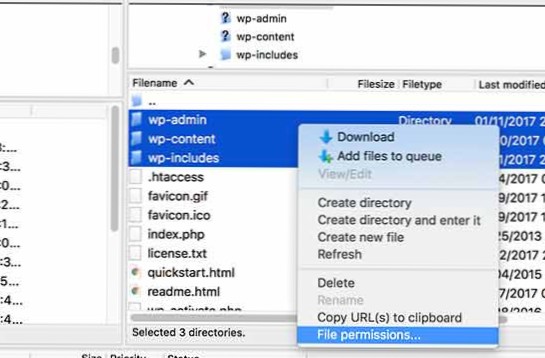WordPress-behörighetsfel med administratörskonto