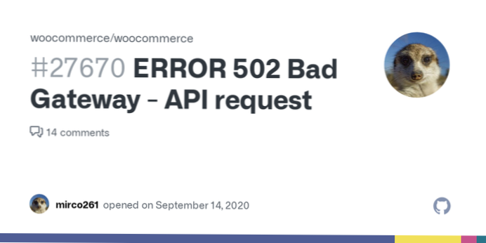 Chyba 502 Word API Rest API