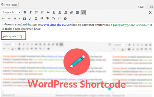 Wordpress-kortkode fungerer ikke på HomePage