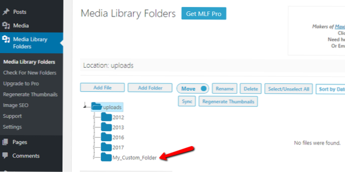 Weby Wordpress v podsložkách