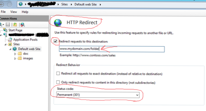 301 Omdirigere domenemapper til undermappe