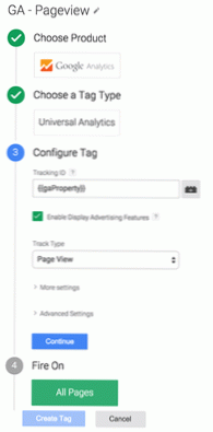 Přidejte značku Google Tracker na přihlašovací stránku