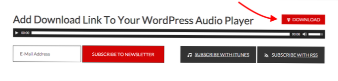 Adding a download link to native Wordpress playlist