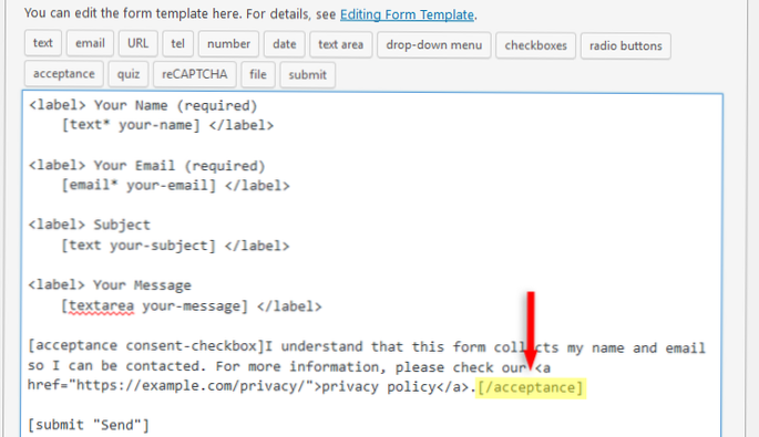 Adicionando um hiperlink à caixa de seleção no formulário de contato 7 [fechado]