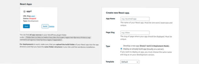 Tilføjelse af reageringsapp til et eksisterende wordpress-websted